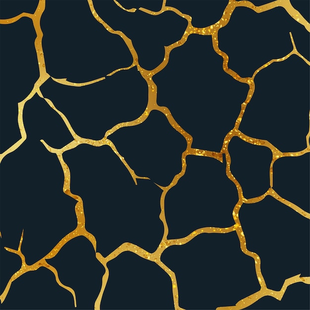 Kitsugi golden color dark background