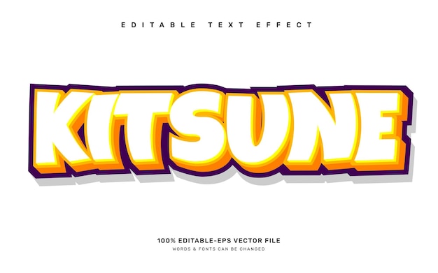 Kitsune editable text effect template