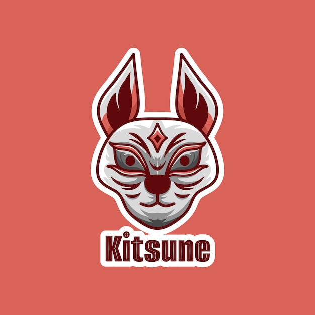 Kitsune Mask Logo Sticker