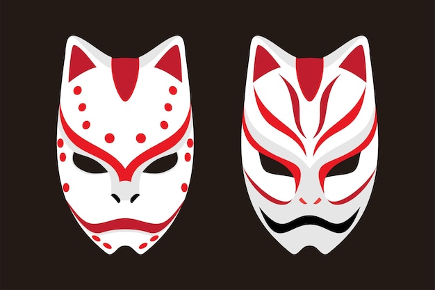 Kitsune Mask vector japan Wolf Logo template illustration