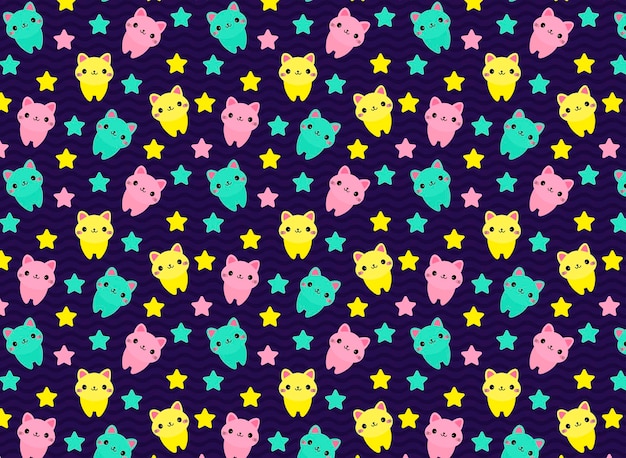 Kitten childrens print texture paper cute fluffy cat pattern