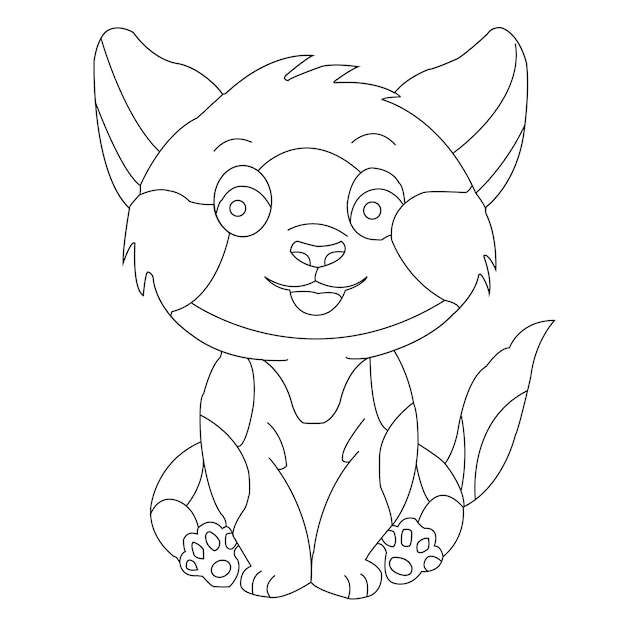 Kitty Cat outline coloring page for kids animal coloring book cartoon vector illustration