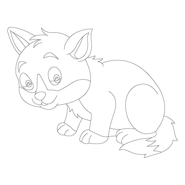 Kitty Cat outline coloring page for kids