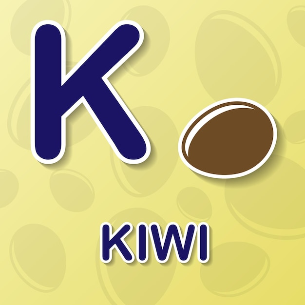 Vector kiwi alphabet background