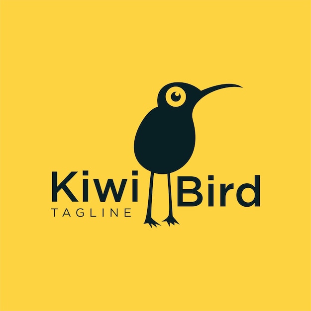 Kiwi Bird Logo Funny with a yellow background