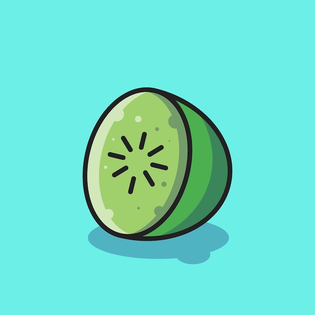 Kiwi fruit flat vector illustration design