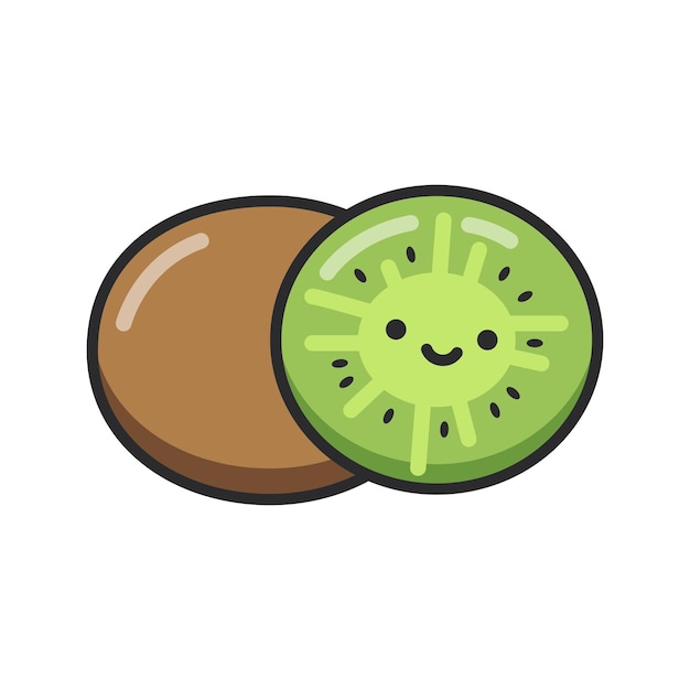 Kiwi fruit kiwi slice kiwi vector icon