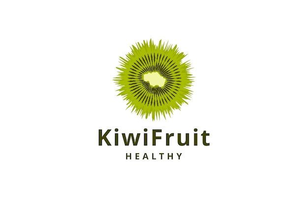 Kiwi fruit logo icon design template flat vector illustration