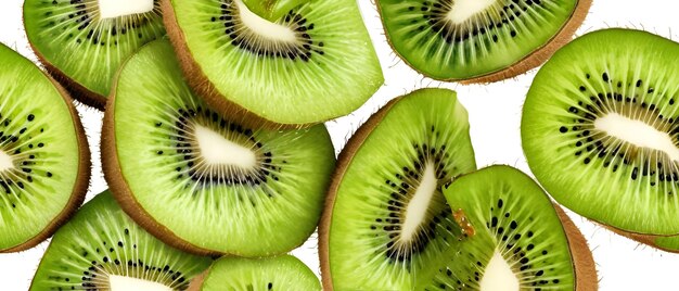 Vector kiwi fruit and slices background