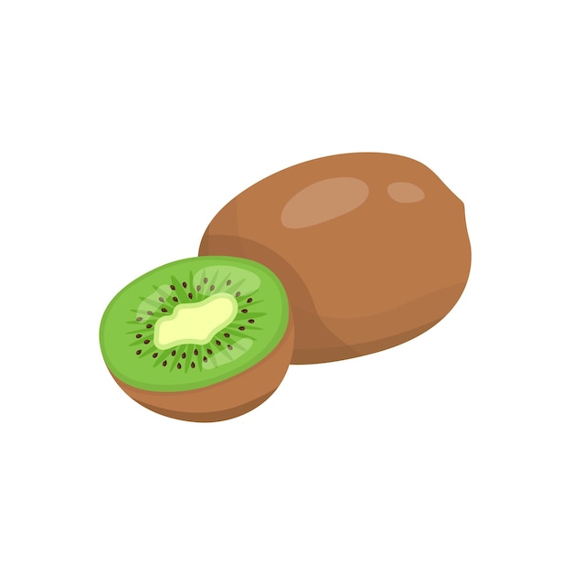 Kiwi slice isolated on white background Vector illustration