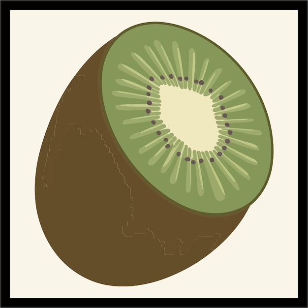 Kiwifruit color vector illustration