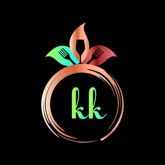 KK Monogram design Abstract Isolated restaurant food vector template