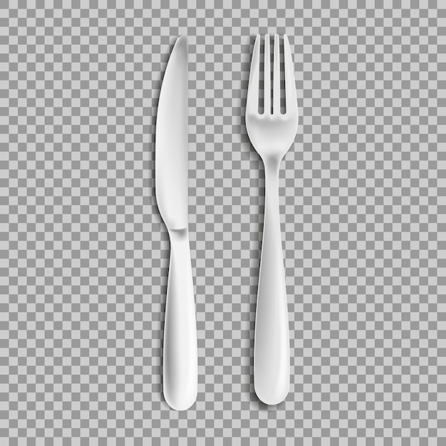 Knife fork isolated on white background Vector illustration