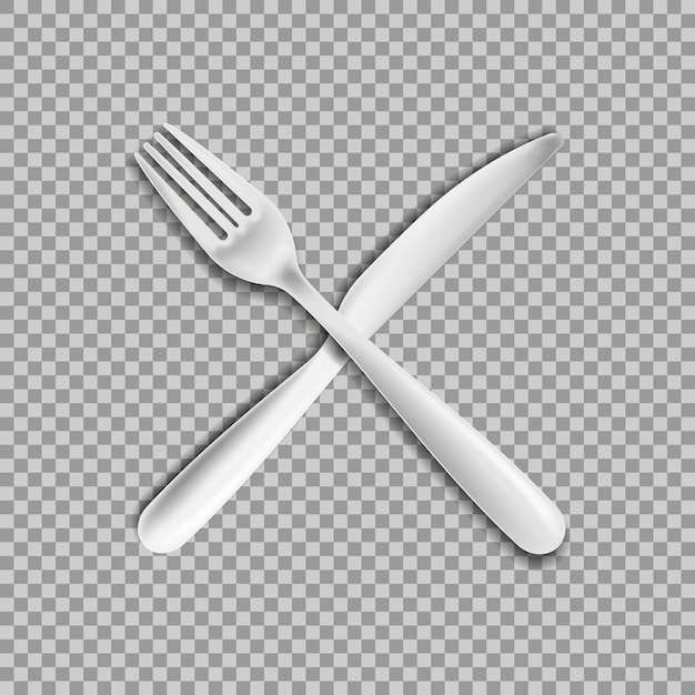 Knife fork isolated on white background Vector illustration