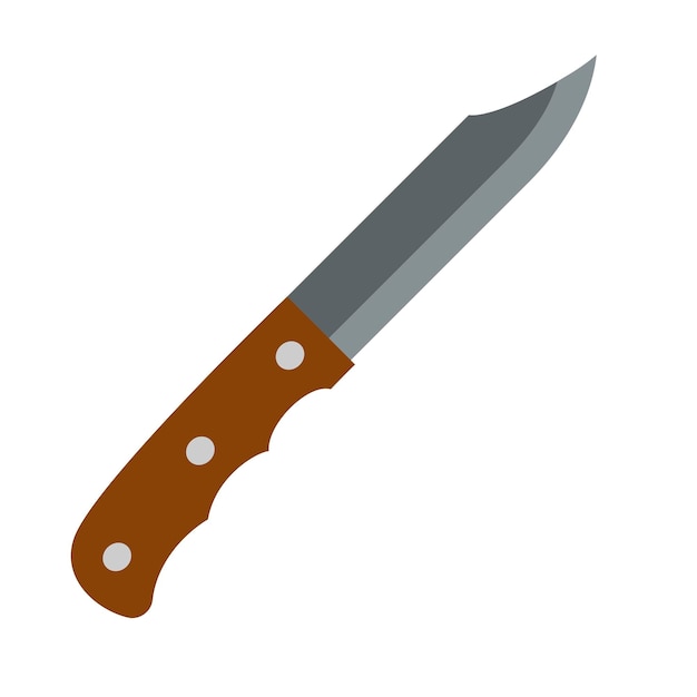 Knife icon in flat style isolated on white background