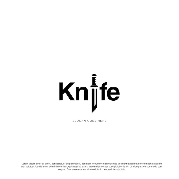 Knife lettering with knife icon template