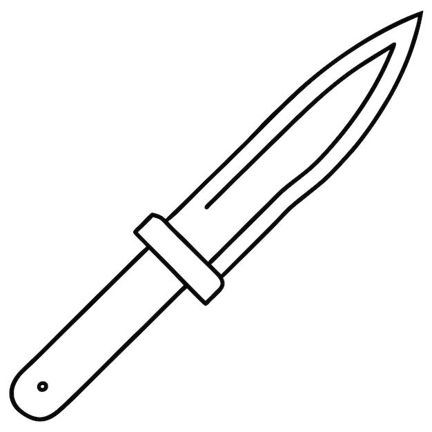 Vector knife outline coloring book page line art drawing