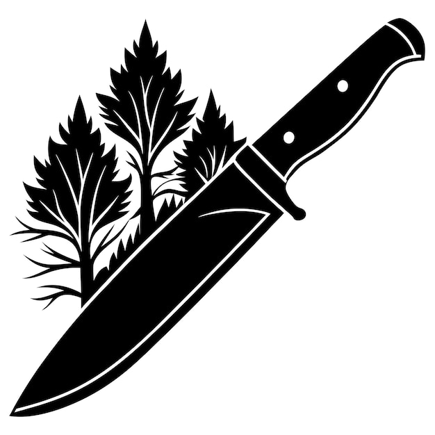 Vector knife silhouette for culinary and tool themes