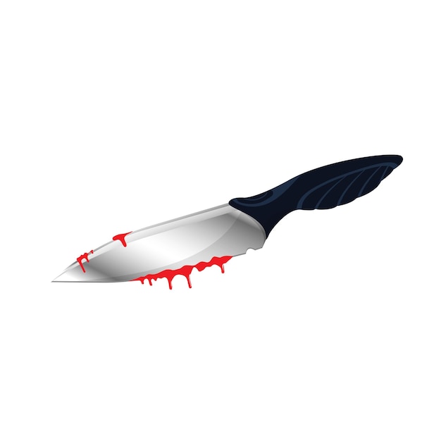 Vector knife with blood vector illustration