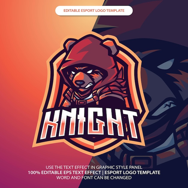 Knight Bear Mascot Logo