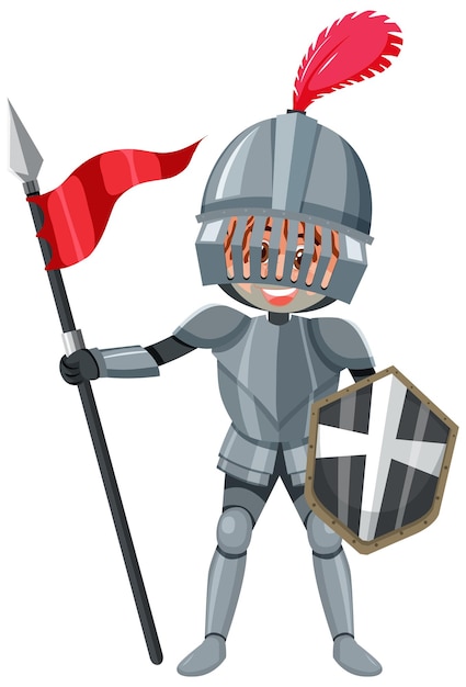 Knight cartoon character on white background