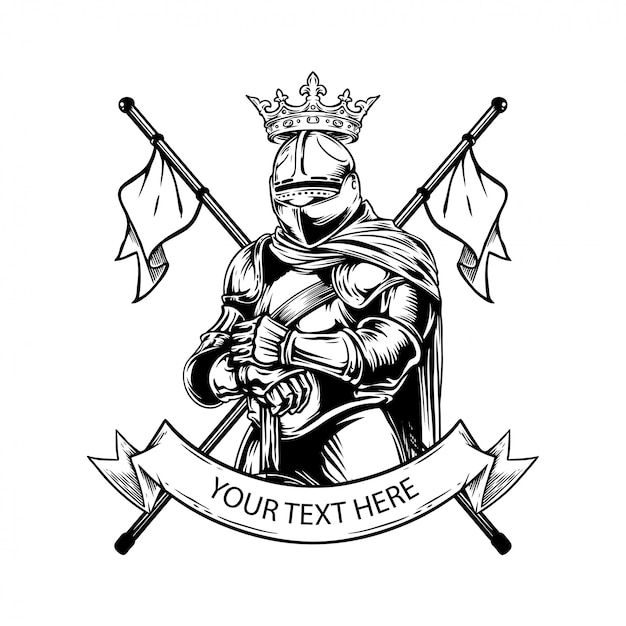 Knight Coat Of Arms Hand drawing Illustration