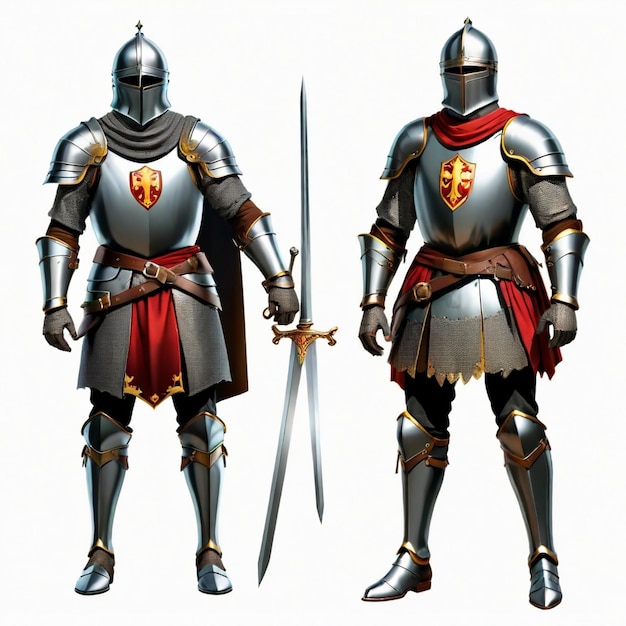 Knight_Costume vector set white background isolated