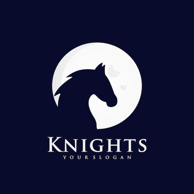 Knight creative logo inspiration on moon background