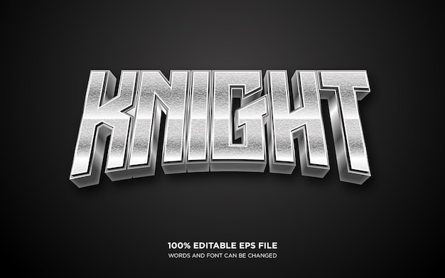 Knight editable 3D text style effect