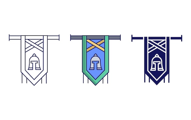 Knight flag vector icon