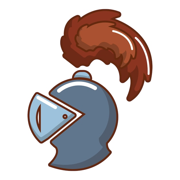 Knight helmet mascot icon Cartoon illustration of knight helmet mascot vector icon for web