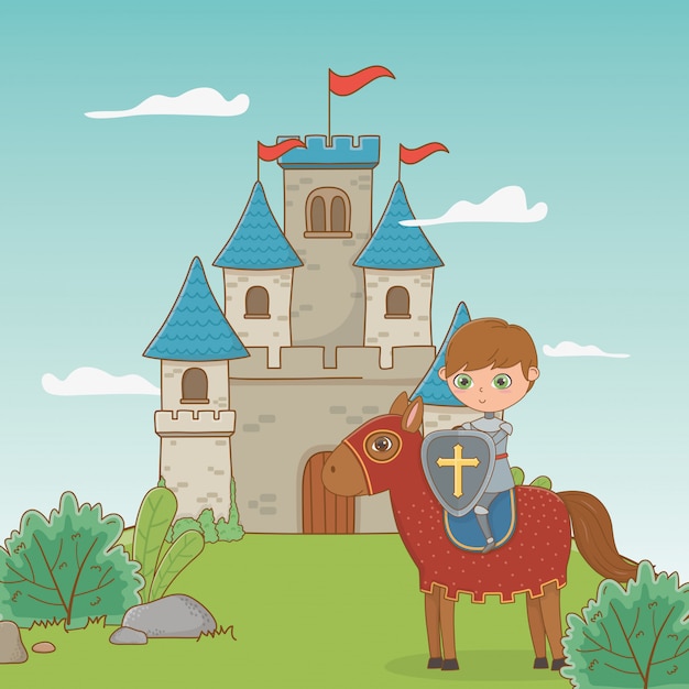 Knight and horse of fairytale design