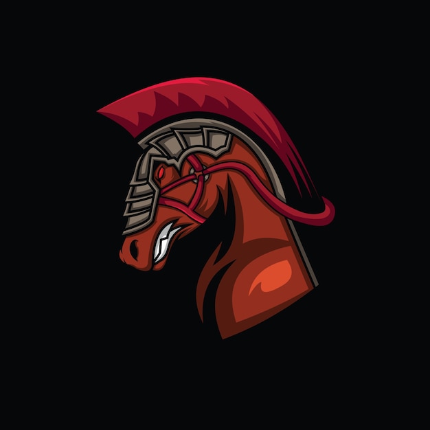 Knight horse head illustration