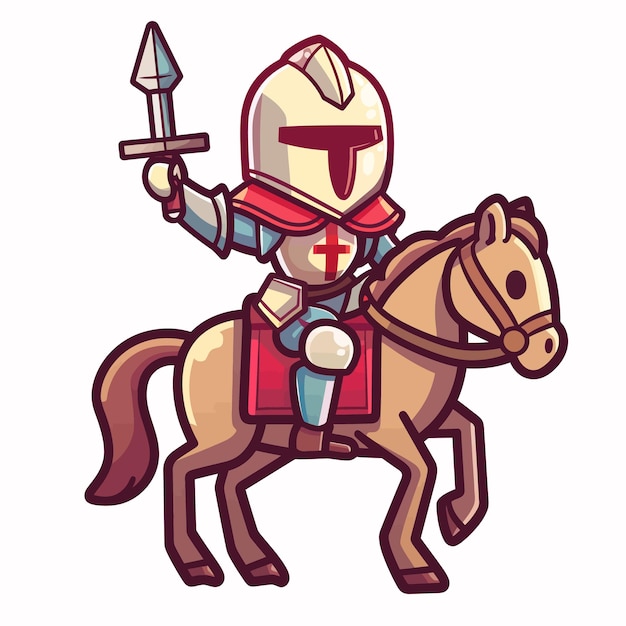 Vector a knight on a horse with a sword and shield