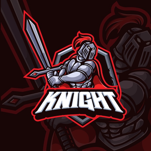 knight mascot esport gaming logo design