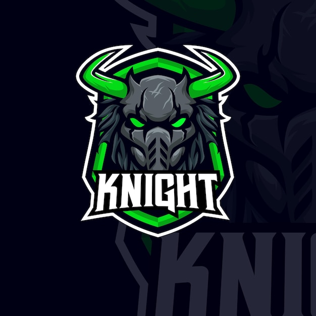 Knight masscot logo esport illustration premium vector