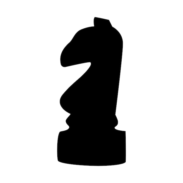 Knight piece in chess game symbol in flat style Knight's move isolated on white background