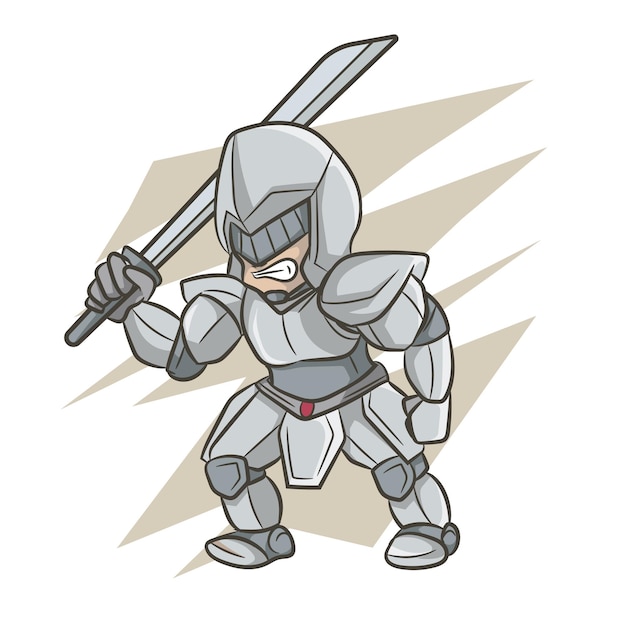 Knight warrior vector illustration comic style