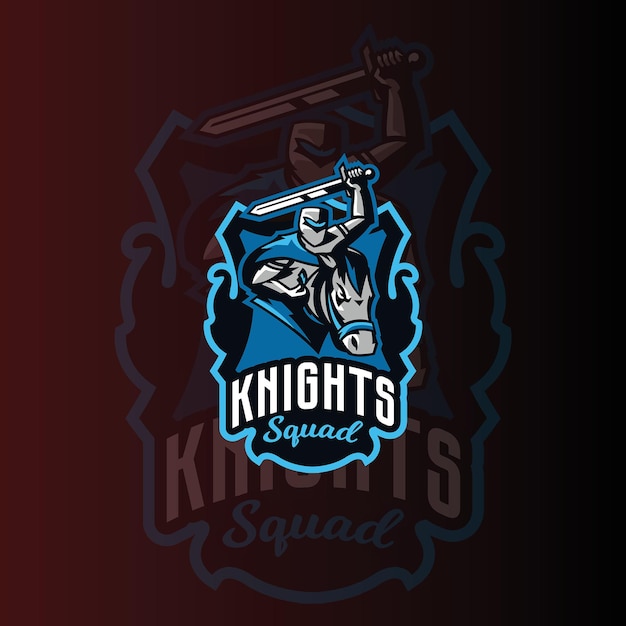 Knight with sword Esports Gaming logo vector template Gaming Logo