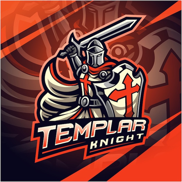 Knights templar esport mascot logo design