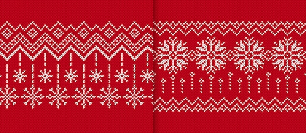 Knit seamless pattern Christmas fair isle traditional ornament Xmas winter geometric textures