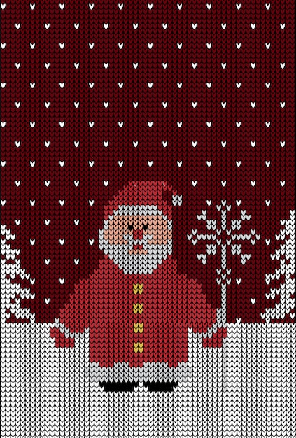 Knitted Christmas and New Year pattern norwegian background