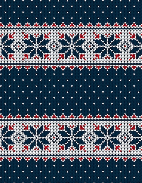 Knitted Christmas and New Year pattern norwegian background