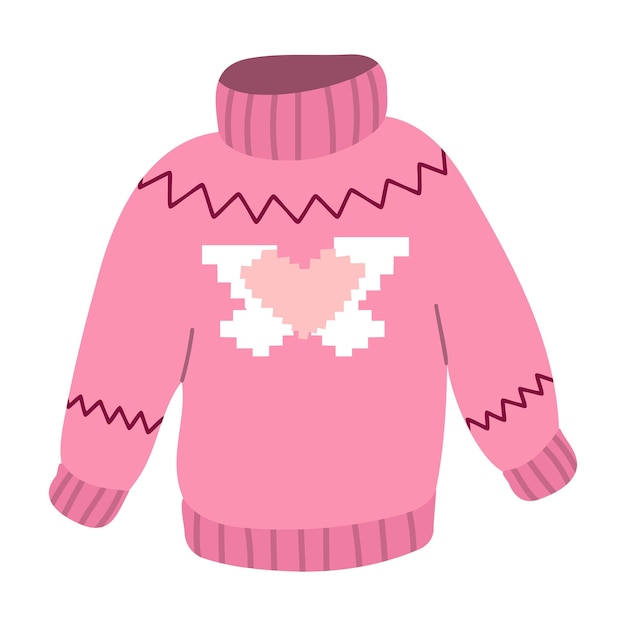 Knitted cozy warm pink sweater