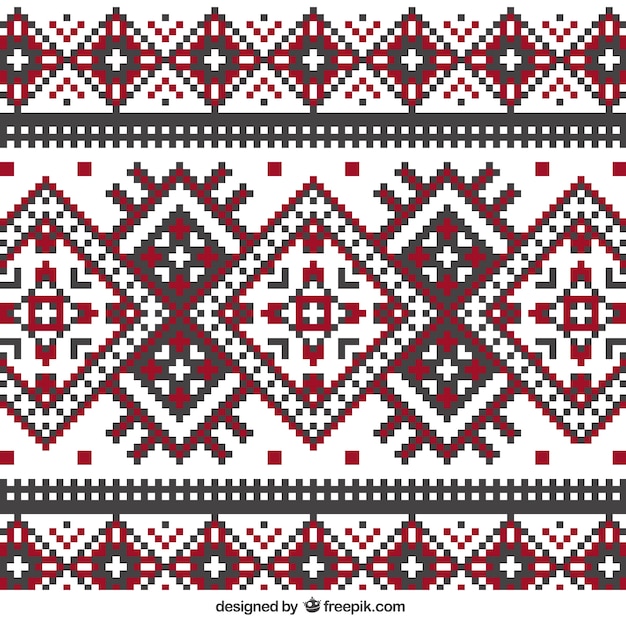 Vector knitting pattern in geometric style