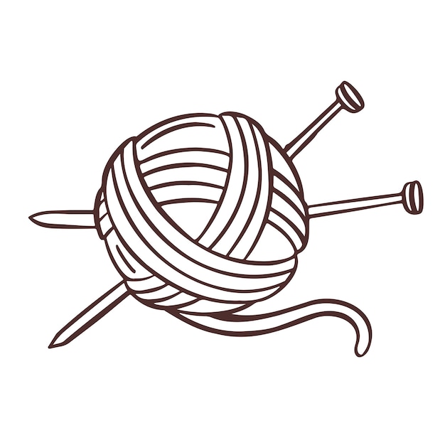 Knitting sewing symbols thread yarn skein needlework  vector made by hands