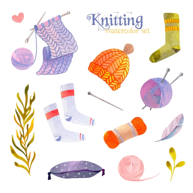 Knitting watercolor set