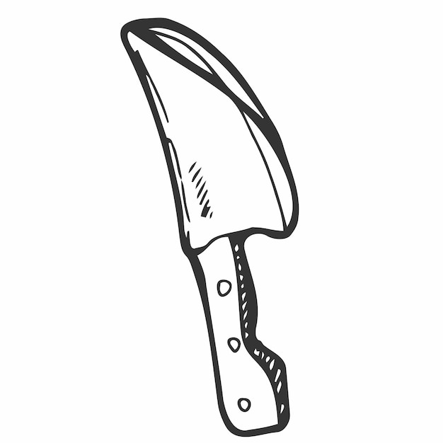 Knives cartoon vector doodle sketch set hand drawn illustration Cooking sharp equipment in the kitc