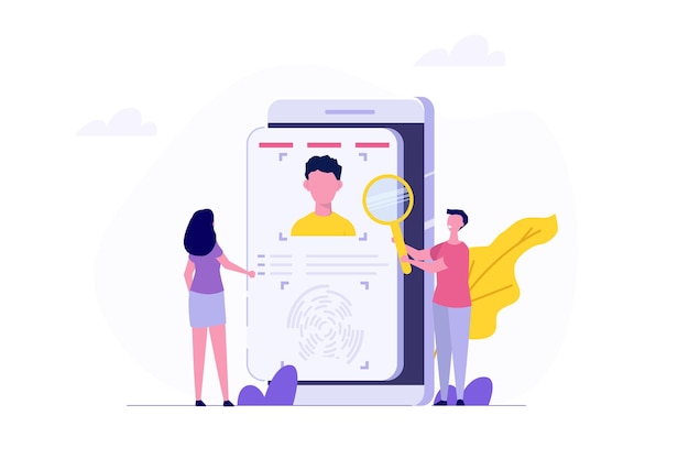 Know your customer or digital kyc verifying the identity of its clients concept Flat Vector illustrations set for banner website landing page flyer