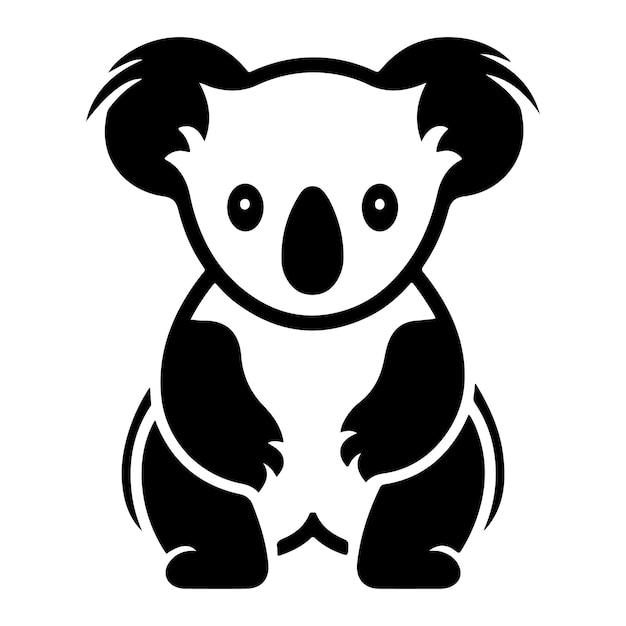 Koala black silhouette clip art sketch